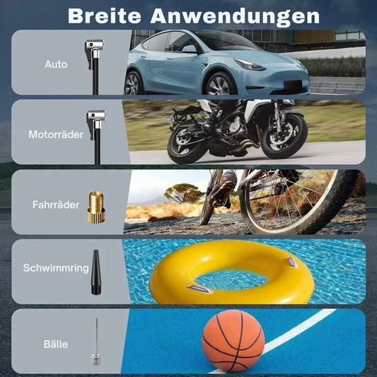Einsatzmöglichkeiten des Luftkompressors – Auto, Fahrrad, Motorrad, Sportball und Schwimmring