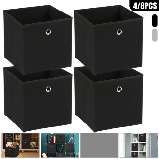 Faltbare Aufbewahrungsboxen aus Vliesstoff – 4er & 8er Set für Kleiderschrank