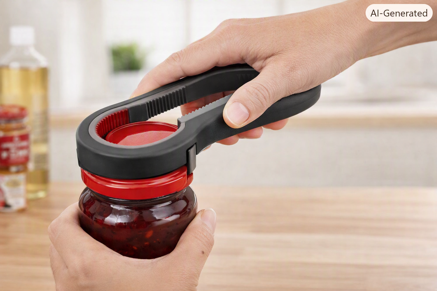 Glasöffner für Senioren – ergonomischer Griff beim Öffnen eines Glases