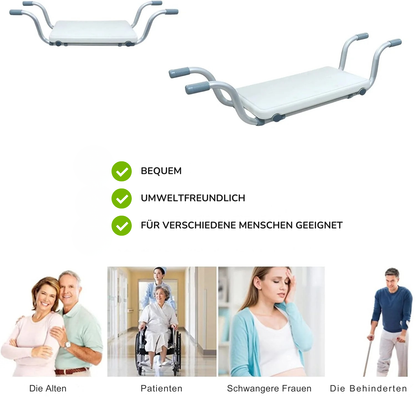 Badewannensitz Features – CE-zertifiziert, 136 kg Tragkraft, Aluminium & HDPE, rutschfest