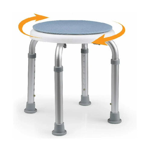 360° drehbarer Duschhocker für Senioren – Aluminium, höhenverstellbar, rutschfeste Gummifüße