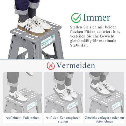 Klappbarer Tritthocker für Senioren – 150 kg, rutschfest, 3 Farben