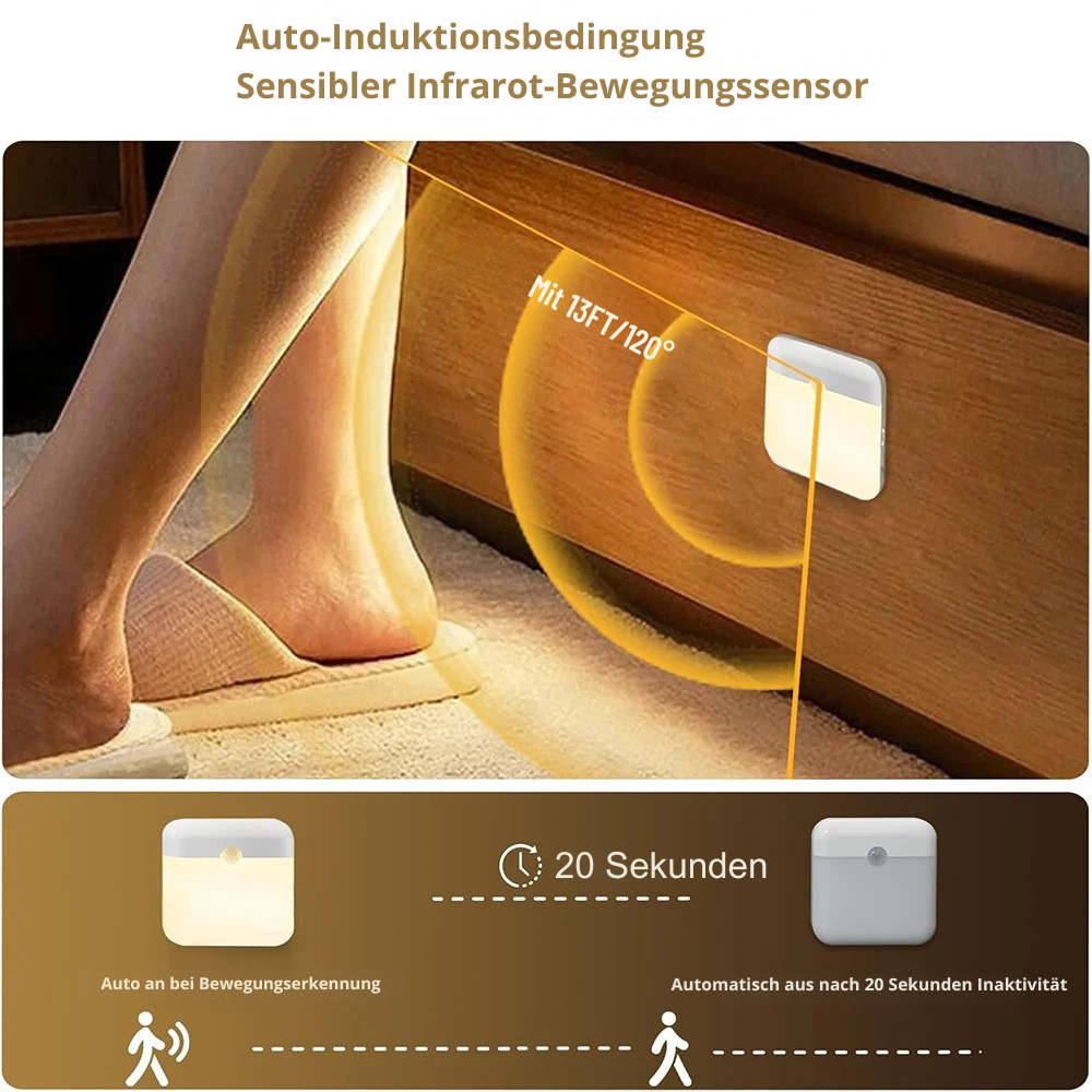 2er-Set LED-Nachtlicht mit Bewegungssensor, USB-C