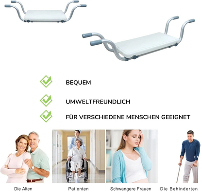 Badewannensitz Features – CE-zertifiziert, 136 kg Tragkraft, Aluminium & HDPE, rutschfest