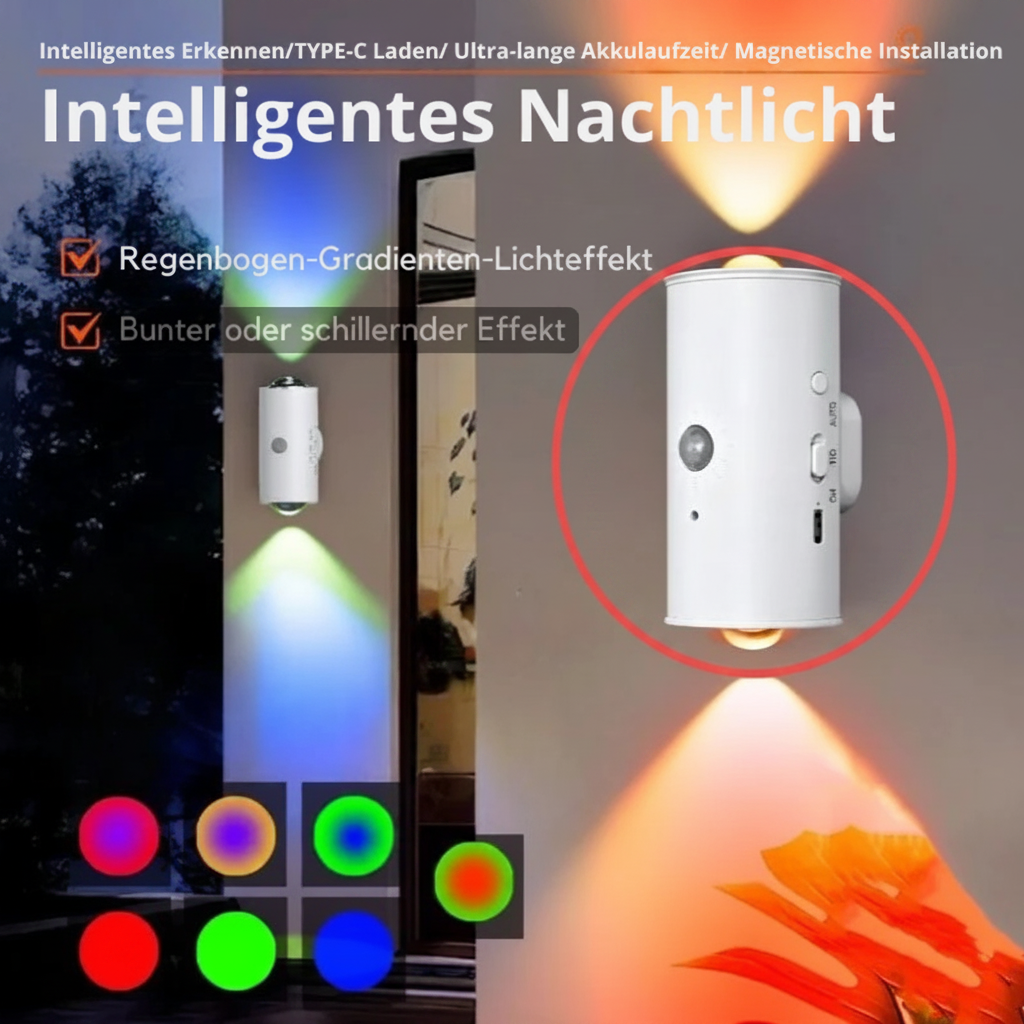 Cat-Eye Wandleuchte mit Bewegungssensor – 16 RGB-Farben, intelligentes Nachtlicht