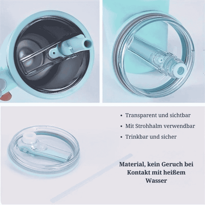 Auslaufsicherer Strohhalm-Deckel für Stanley Becher 40oz – Detailansicht