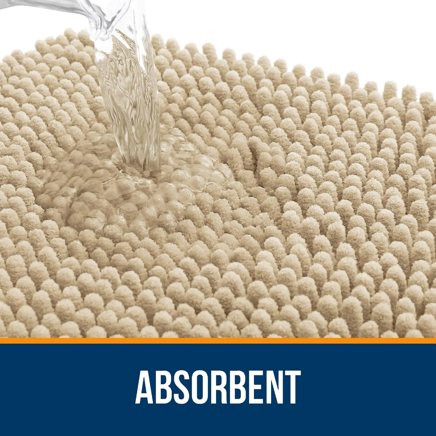 Dichte_flauschige_Chenille_Mikrofasern_f_r_hohe_Saugkraft_und_Komfort_in_Beige. - Zentroo