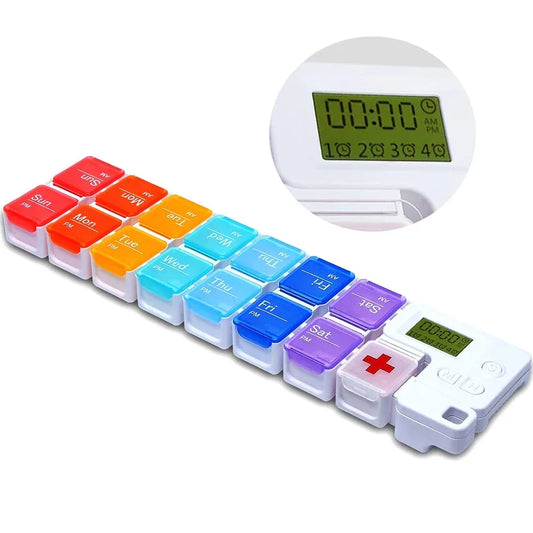 Digitaler Wochenpillenorganizer mit LCD-Display und Alarm – 7 Tage