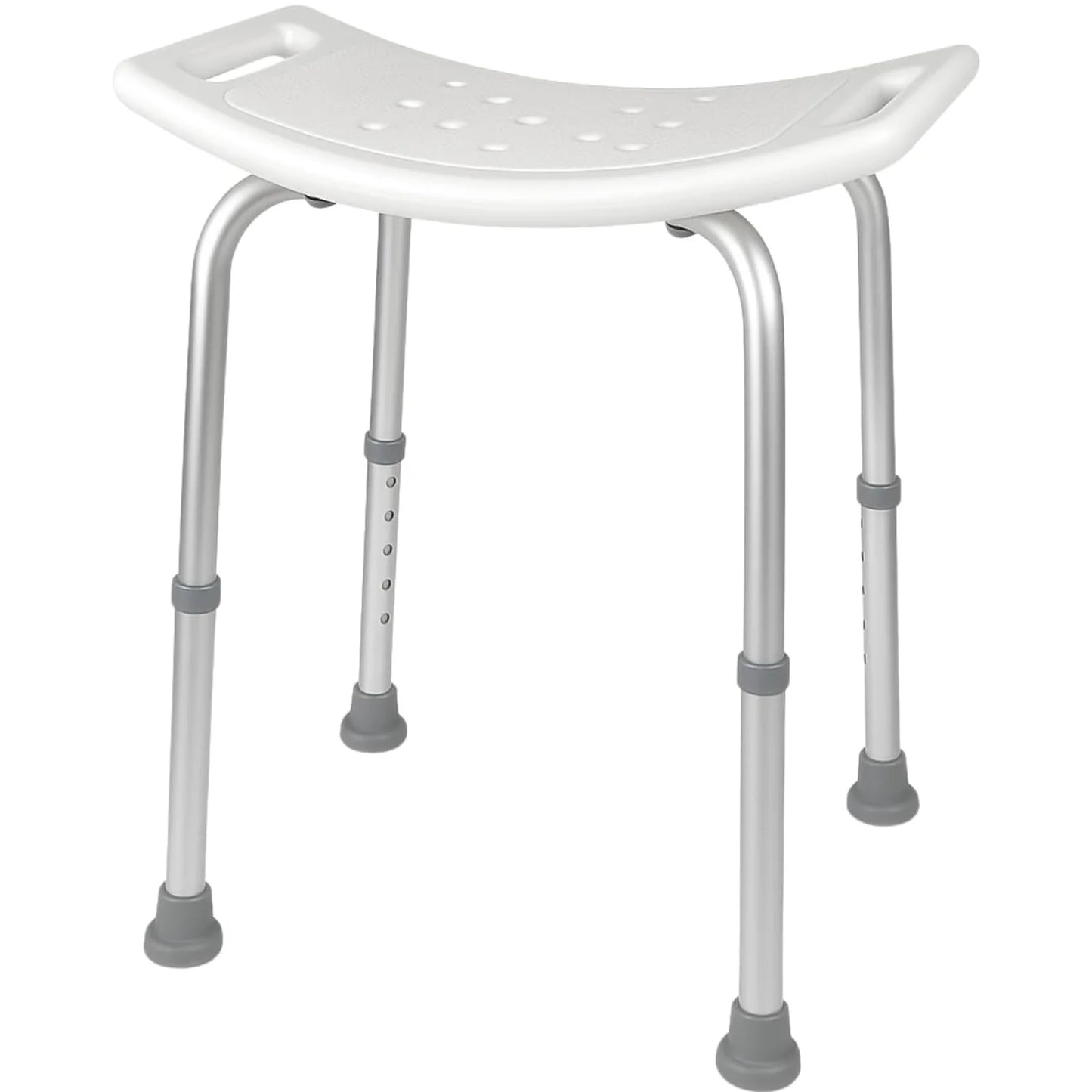 Duschhocker für Senioren aus Aluminium – höhenverstellbar, rutschfest, weiß