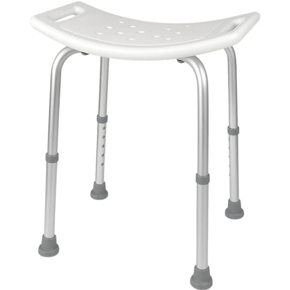 Duschhocker für Senioren aus Aluminium – höhenverstellbar, rutschfest, weiß