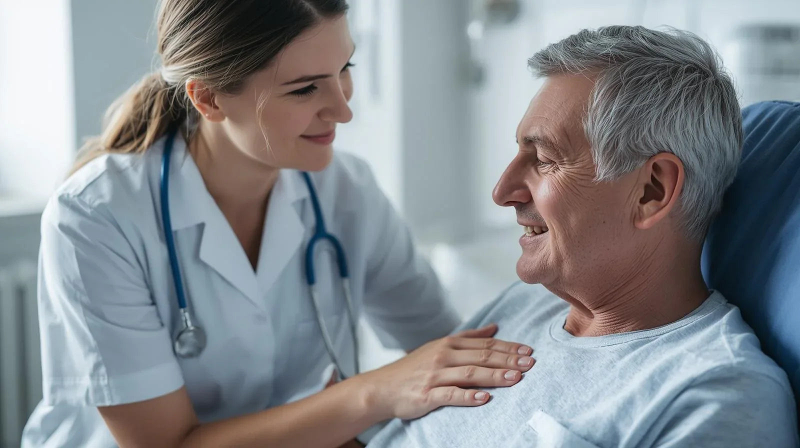 Ein_ruhiges_serioeses_Titelbild_Pflegekraft_und_Patient_helle_Umgebung_.1 - Zentroo