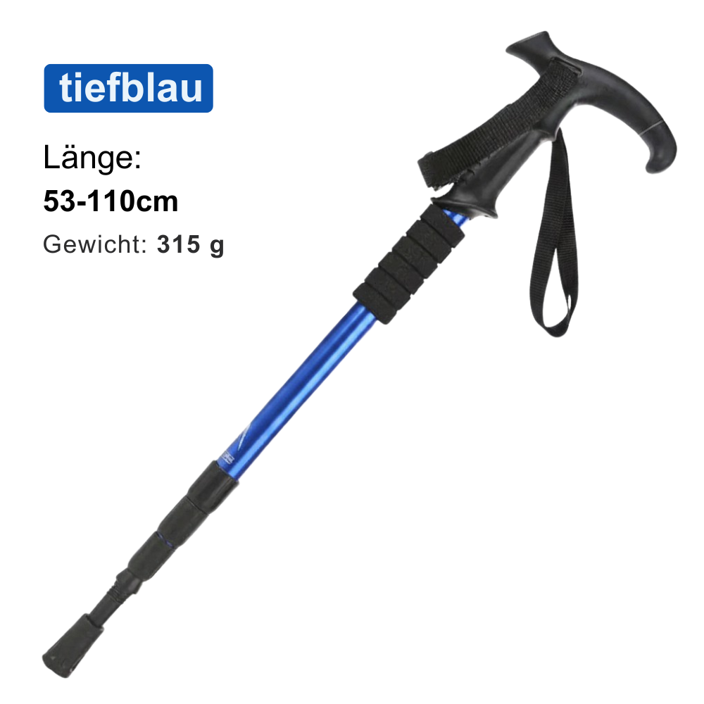 Gehstock in Blau – Länge 83–115 cm, Gewicht 345 g