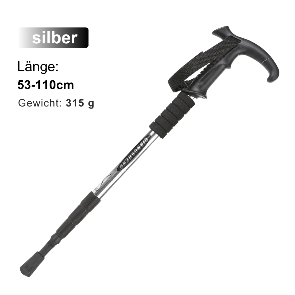 Gehstock in Silber – Länge 83–115 cm, Gewicht 345 g