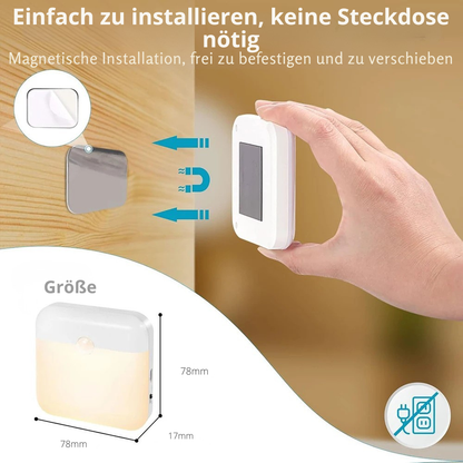 2er-Set LED-Nachtlicht mit Bewegungssensor, USB-C