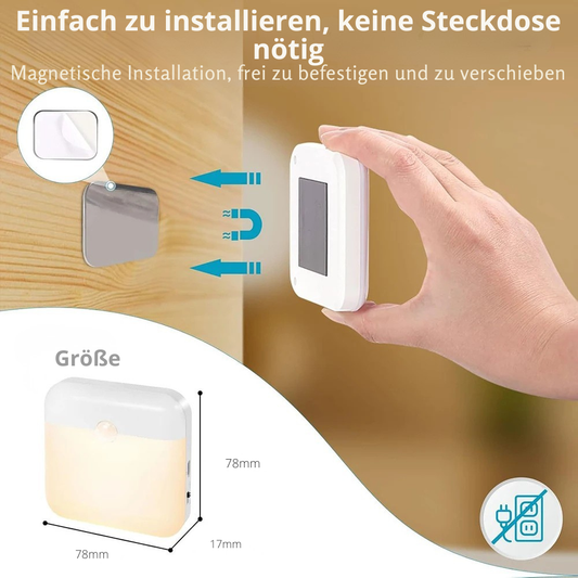 2er-Set LED-Nachtlicht mit Bewegungssensor, USB-C
