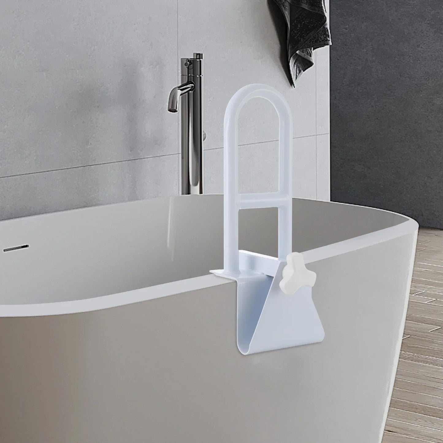 Carbonstahl-Haltegriff für Badewanne – Detailansicht Befestigung
