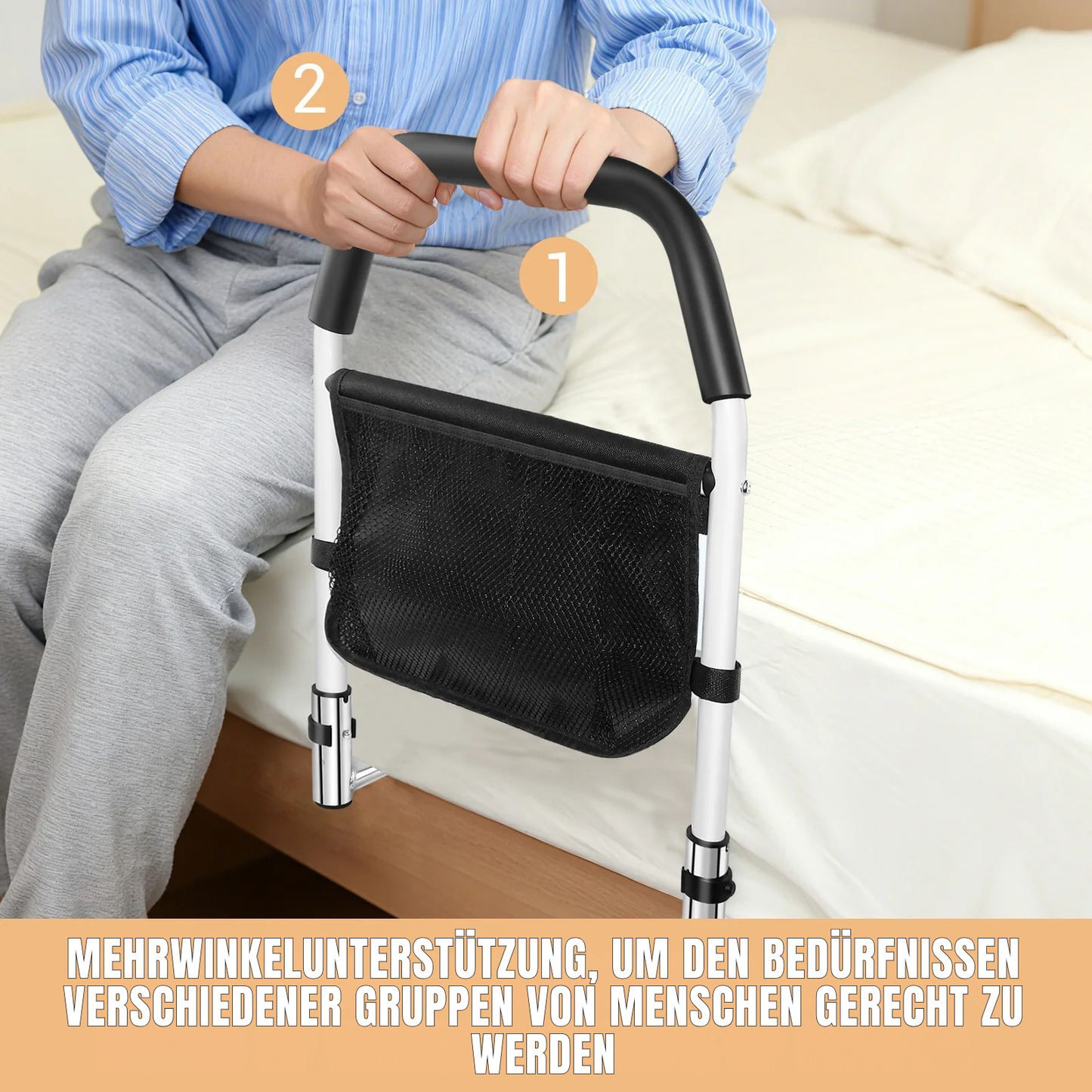 Klappmechanismus des Bettgitters für Senioren – einfach zusammenklappbar für Transport und Lagerung