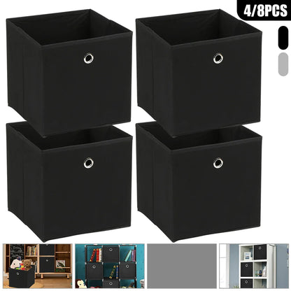 Faltbare Aufbewahrungsboxen aus Vliesstoff – 4er & 8er Set für Kleiderschrank