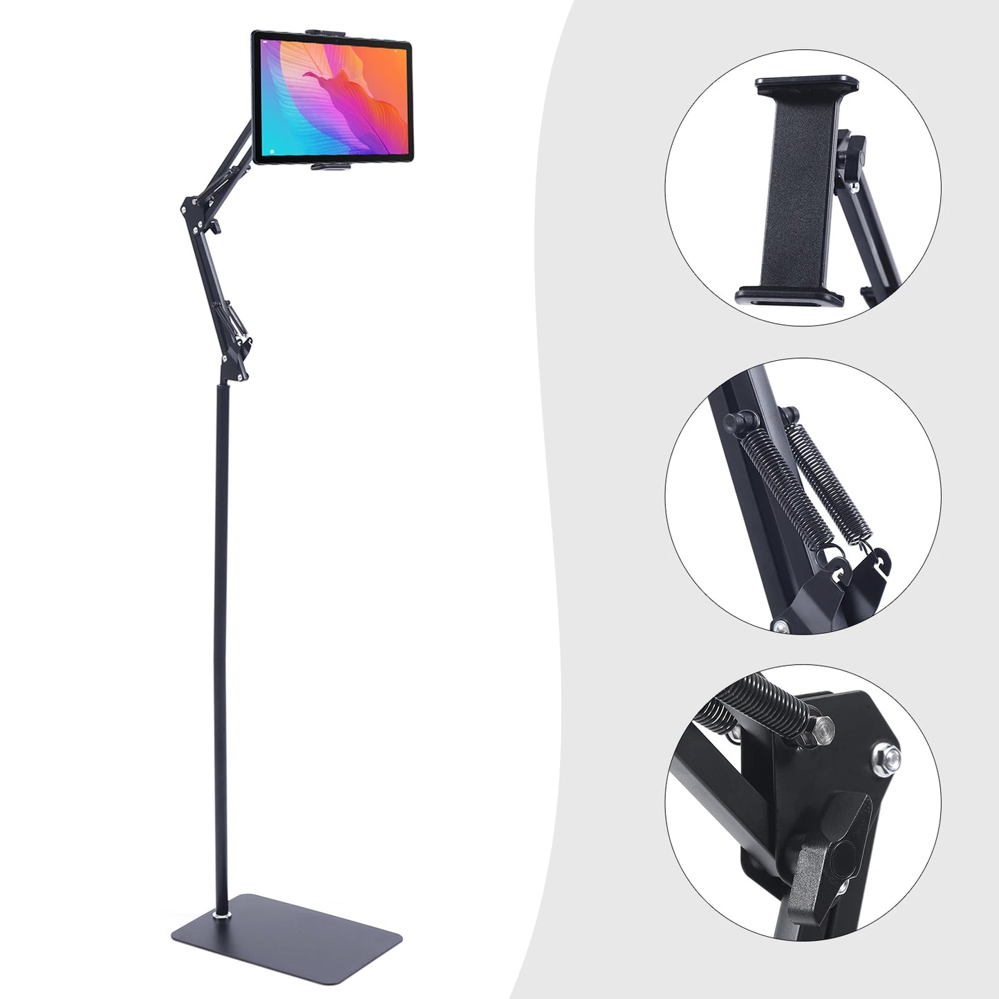 Tablet-Bodenständer – 360° drehbar, höhenverstellbar, für Tablets & Smartphones
