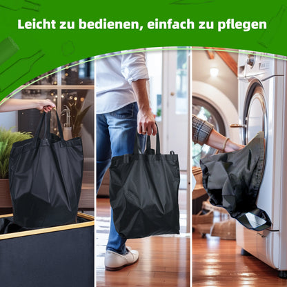 Pfandflaschen-Sammelbehälter 140L mit Deckel – Bambus Aufbewahrung für Küche