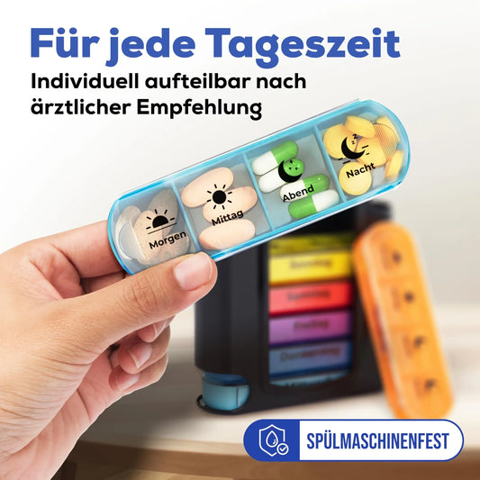 Wochen‑Medikamentenbox mit 7 Fächern für Medikamente - Zentroo