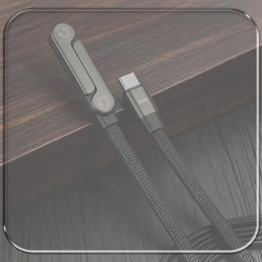 240W USB-C Schnellladekabel mit klappbarem Handyständer