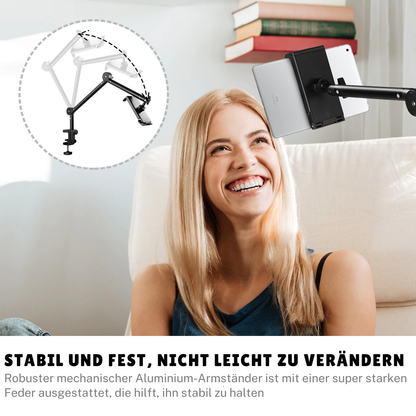 Tablet-Halter für Bett & Schreibtisch – 360° drehbar, Aluminium-Arm