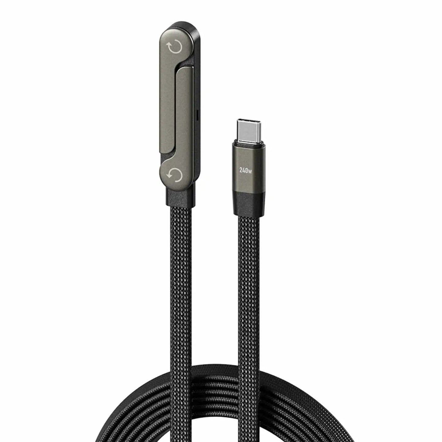 240W USB-C Schnellladekabel mit klappbarem Handyständer
