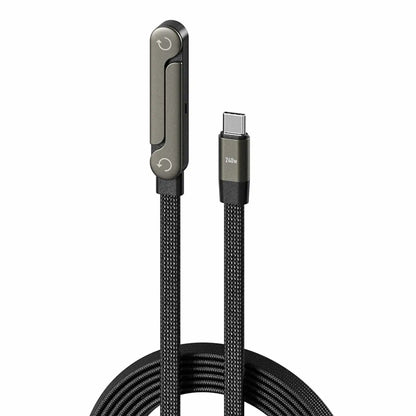 240W USB-C Schnellladekabel mit klappbarem Handyständer