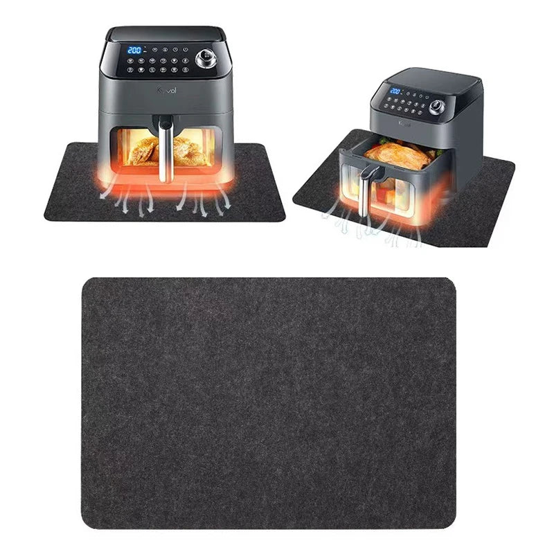 Silikon-Unterlagsmatte für Küchengeräte – 4er-Set in Anthrazit mit Air Fryer