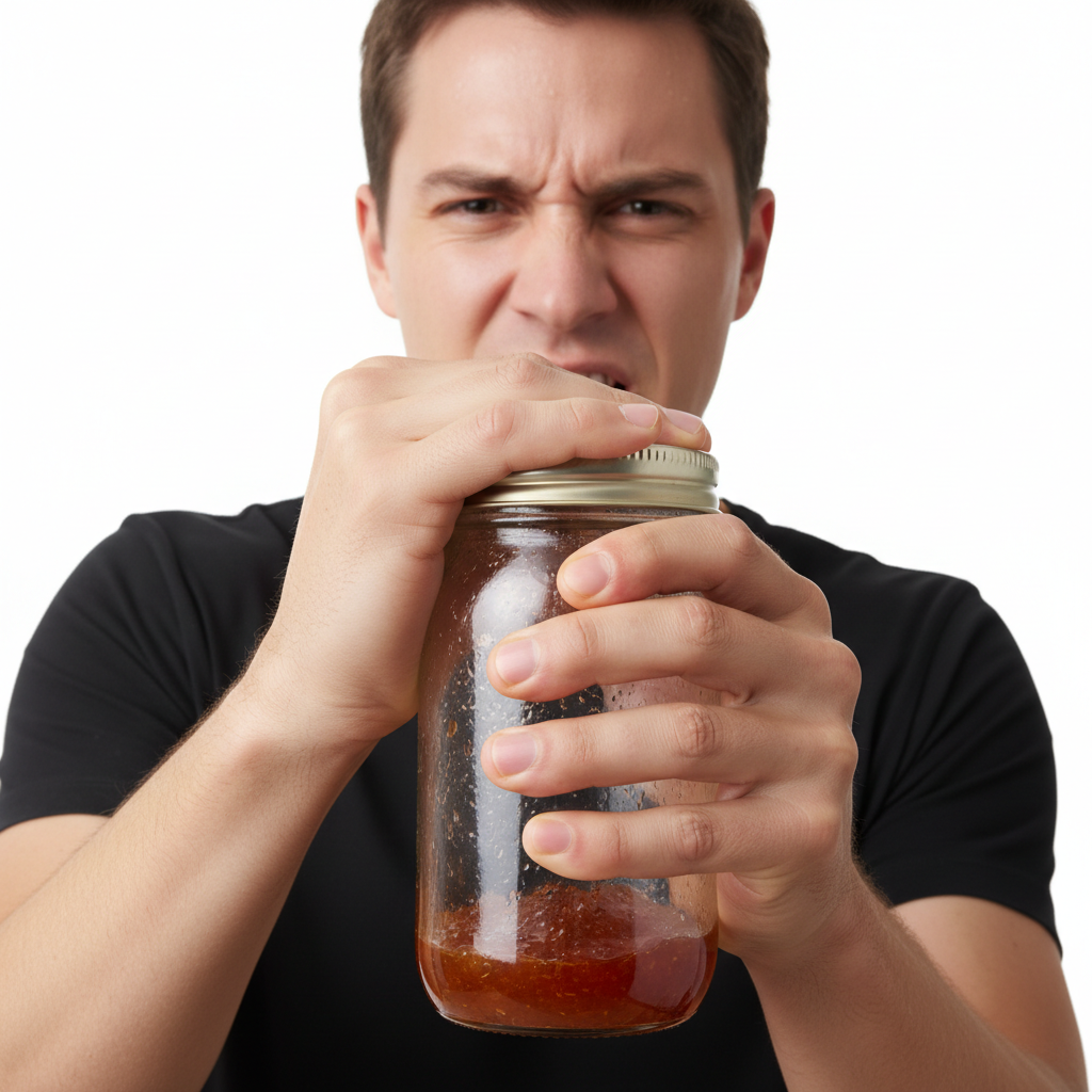 Person kämpft mit Glasdeckel